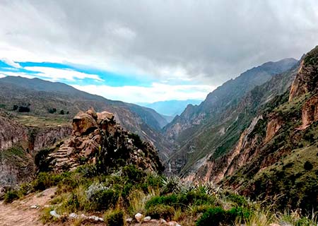 View of the Colca Canyon from the Chimpa Fortress