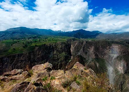 View of the Colca Canyon from the Chimpa Fortress