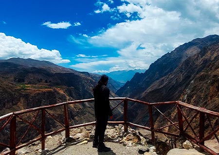 View of the Colca Canyon from the Chimpa Fortress viewpoint